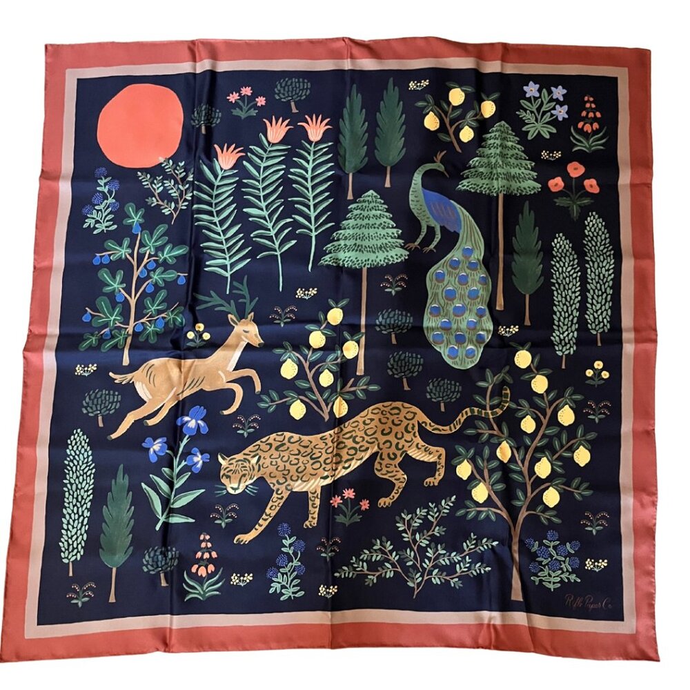 Rifle Paper Co. "Menagerie" Silk Scarf NIB